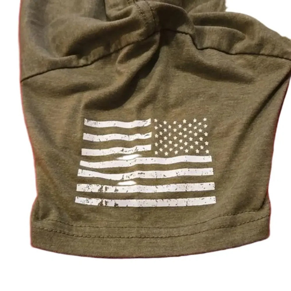 Steel Apparel USA Short Sleeve Tee Army Green w/ Flag on Sleeve Unisex Size M - Picture 3 of 6